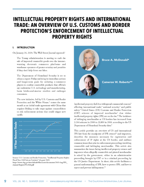 INTELLECTUAL PROPERTY RIGHTS AND INTERNATIONAL TRADE: AN OVERVIEW OF U ...